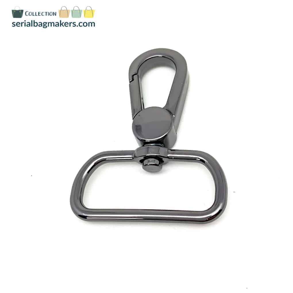 Swivel Snap Hooks: 3/4 wide Flat Hook Profile in Gunmetal (2 Pack)