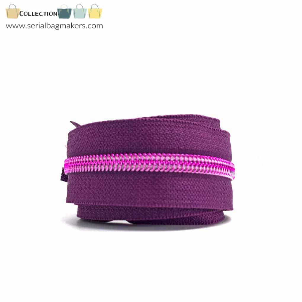 Hot Pink Zipper Tape With Light Gold Coil Teeth 5 Zip by the Metre, UK Shop  